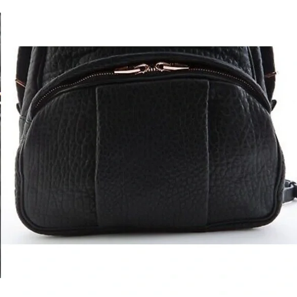 NWT ALEXANDER Wang Pebbled Black Leather Backpack Handbag with Studded Rose Gold - Picture 9 of 12